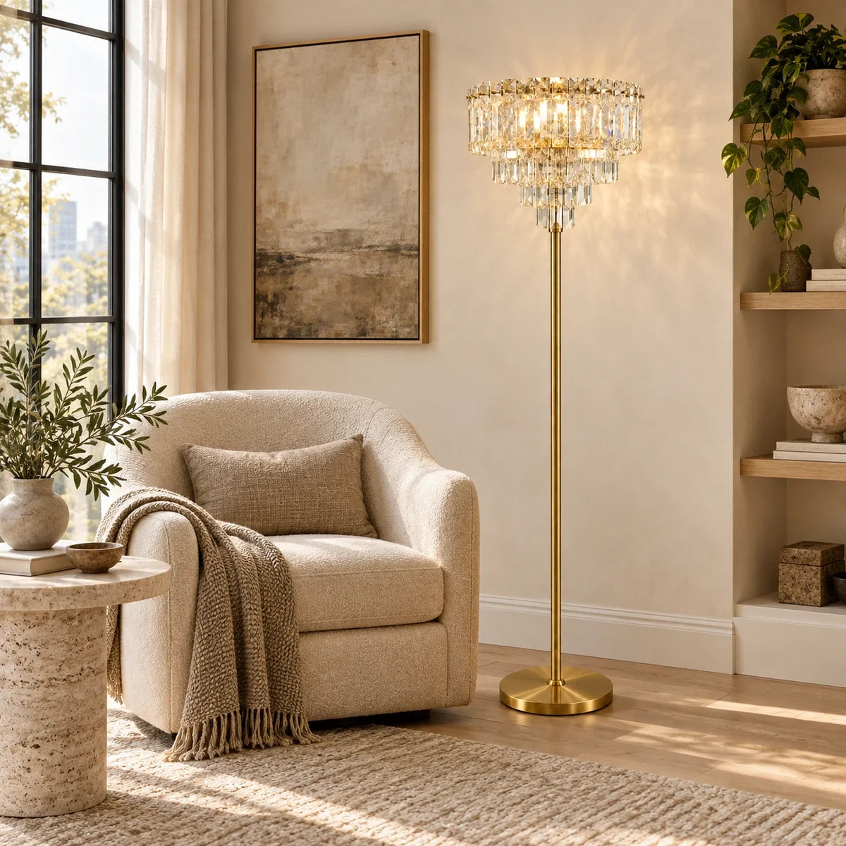 Bliss & Birch Faceted Accent LED Floor Lamp