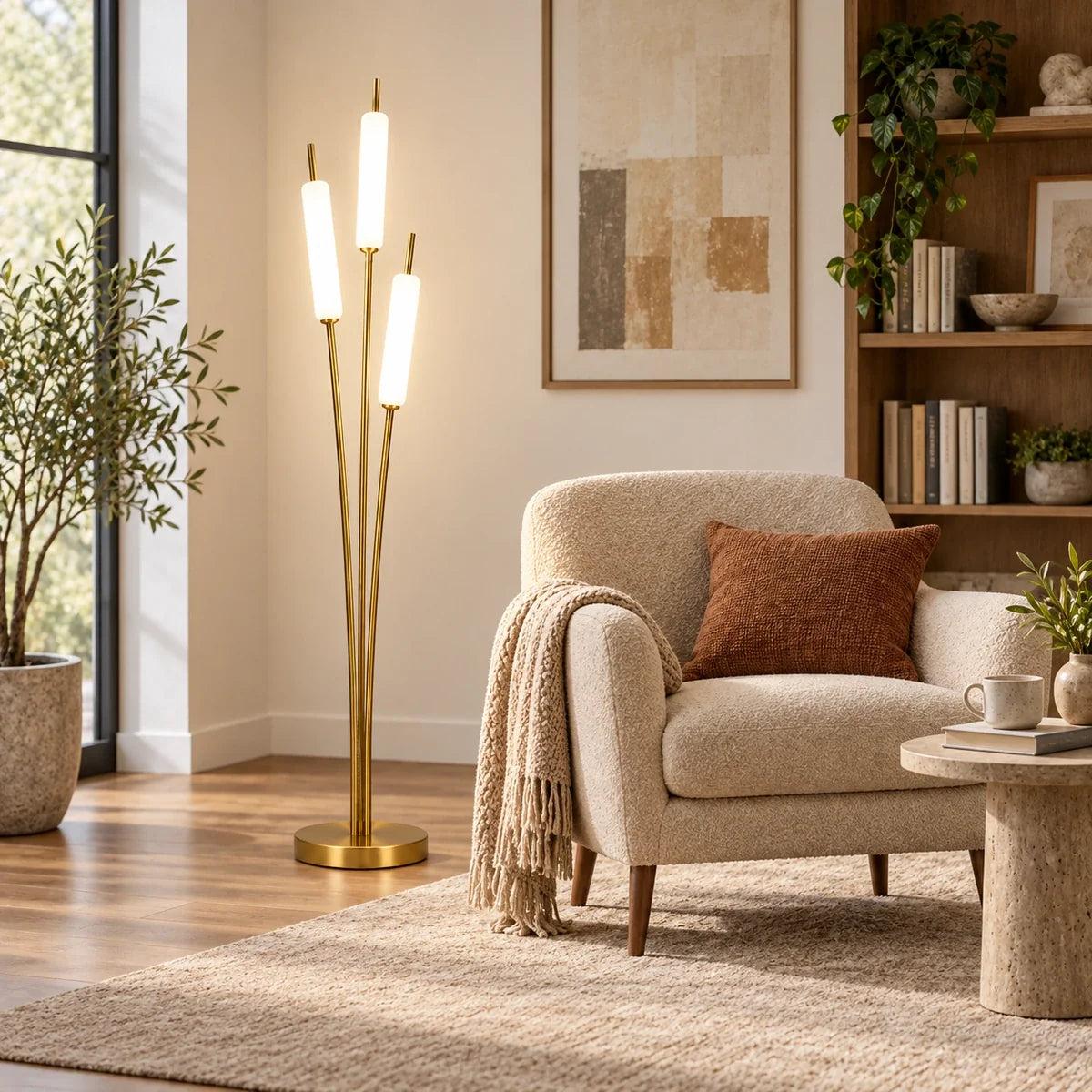 Bliss & Birch Staggered Three-Tube LED Floor Lamp