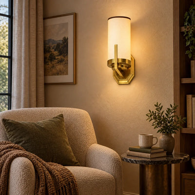 Bliss & Birch Geometric Cylinder Shade Wall Sconce