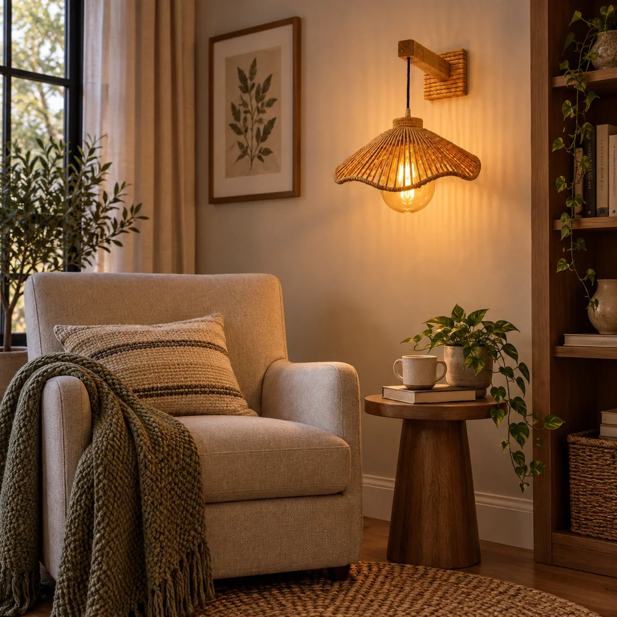 Bliss & Birch Woven Bell Wall Sconce