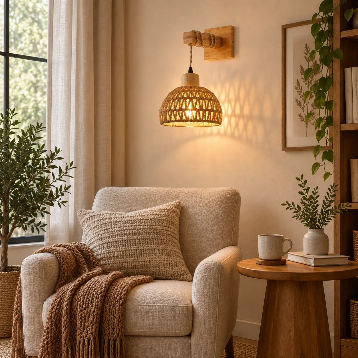 Bliss & Birch Woven Dome Wall Sconce