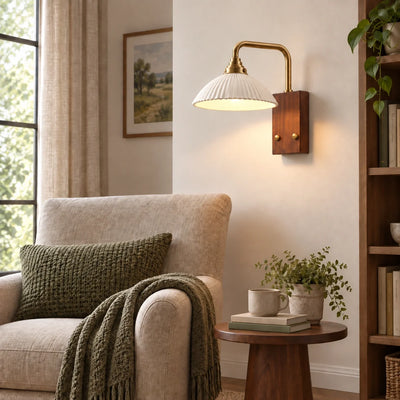 Bliss & Birch Ceramic Dome Reading Wall Sconce