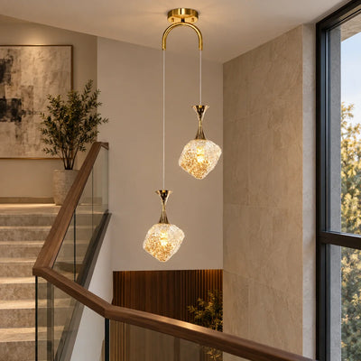 Bliss & Birch Textured Glass Two-Light Pendant
