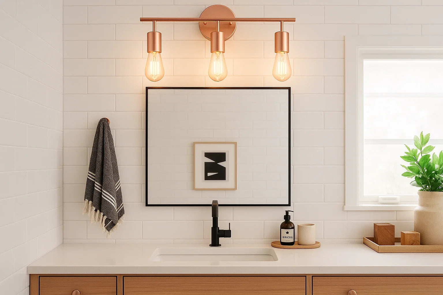 Triad Noir 3-Light Vanity Wall Lamp (Set of 4)