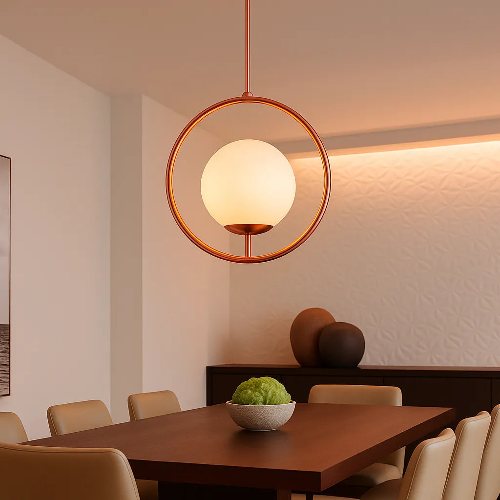 B&B Spherical Metal & Glass Hanging Light (Pack of 4)