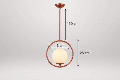 B&B Spherical Metal & Glass Hanging Light (Pack of 4)