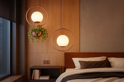 B&B Spherical Metal & Glass Hanging Light (Pack of 4)