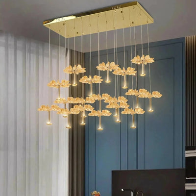 18-Light Crystal Flower Chandelier