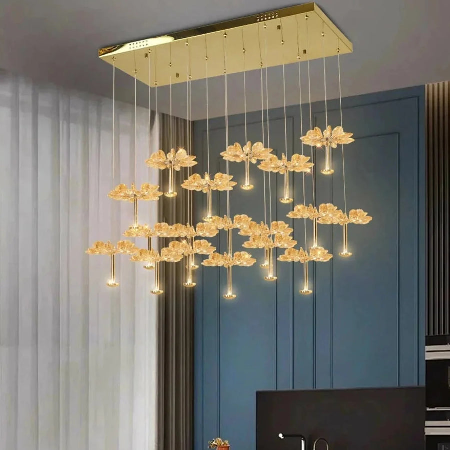 18-Light Crystal Flower Chandelier