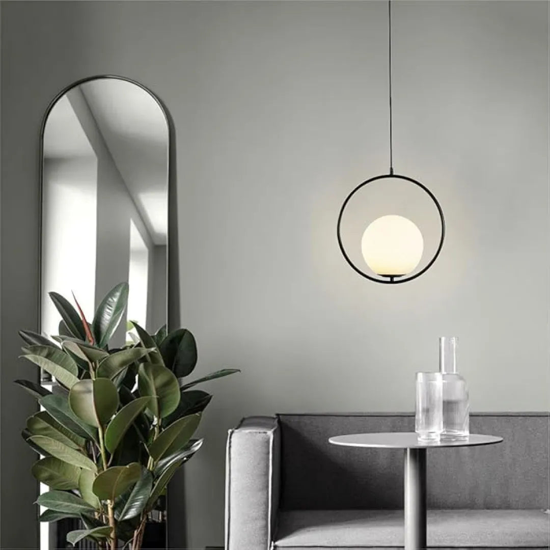 B&B Spherical Metal & Glass Hanging Light (Pack of 4)