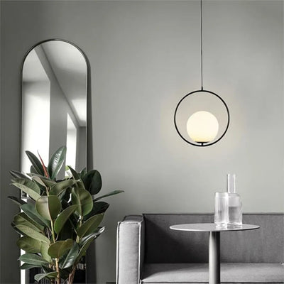 B&B Spherical Metal & Glass Hanging Light (Pack of 4)
