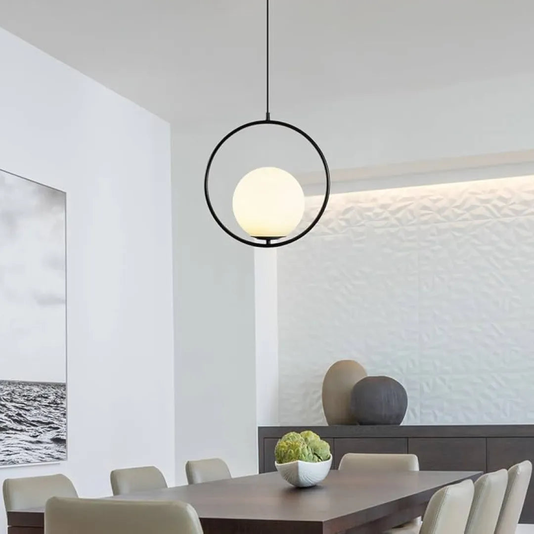 B&B Spherical Metal & Glass Hanging Light (Pack of 4)