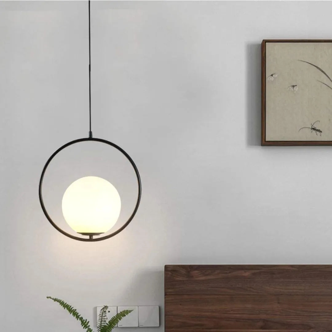 B&B Spherical Metal & Glass Hanging Light (Pack of 4)