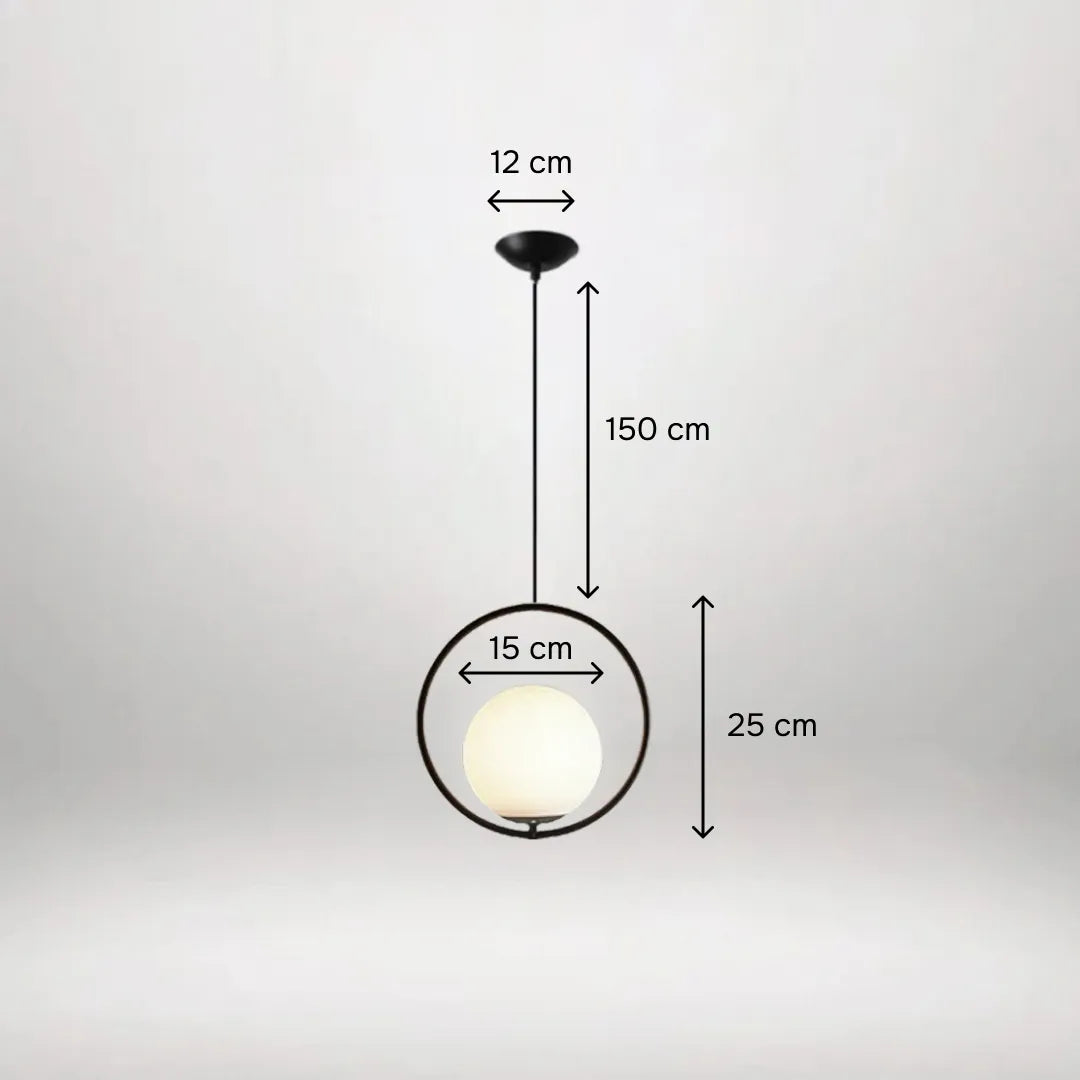 B&B Spherical Metal & Glass Hanging Light (Pack of 4)