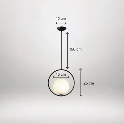 B&B Spherical Metal & Glass Hanging Light (Pack of 4)