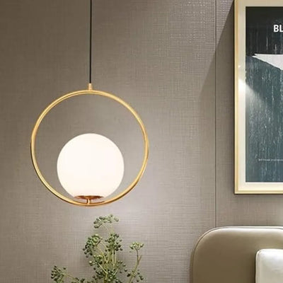 B&B Spherical Metal & Glass Hanging Light (Pack of 4)