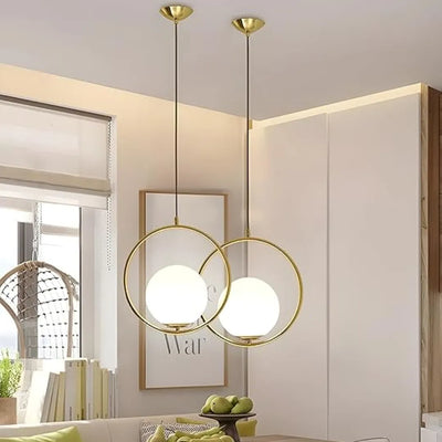 B&B Spherical Metal & Glass Hanging Light (Pack of 4)