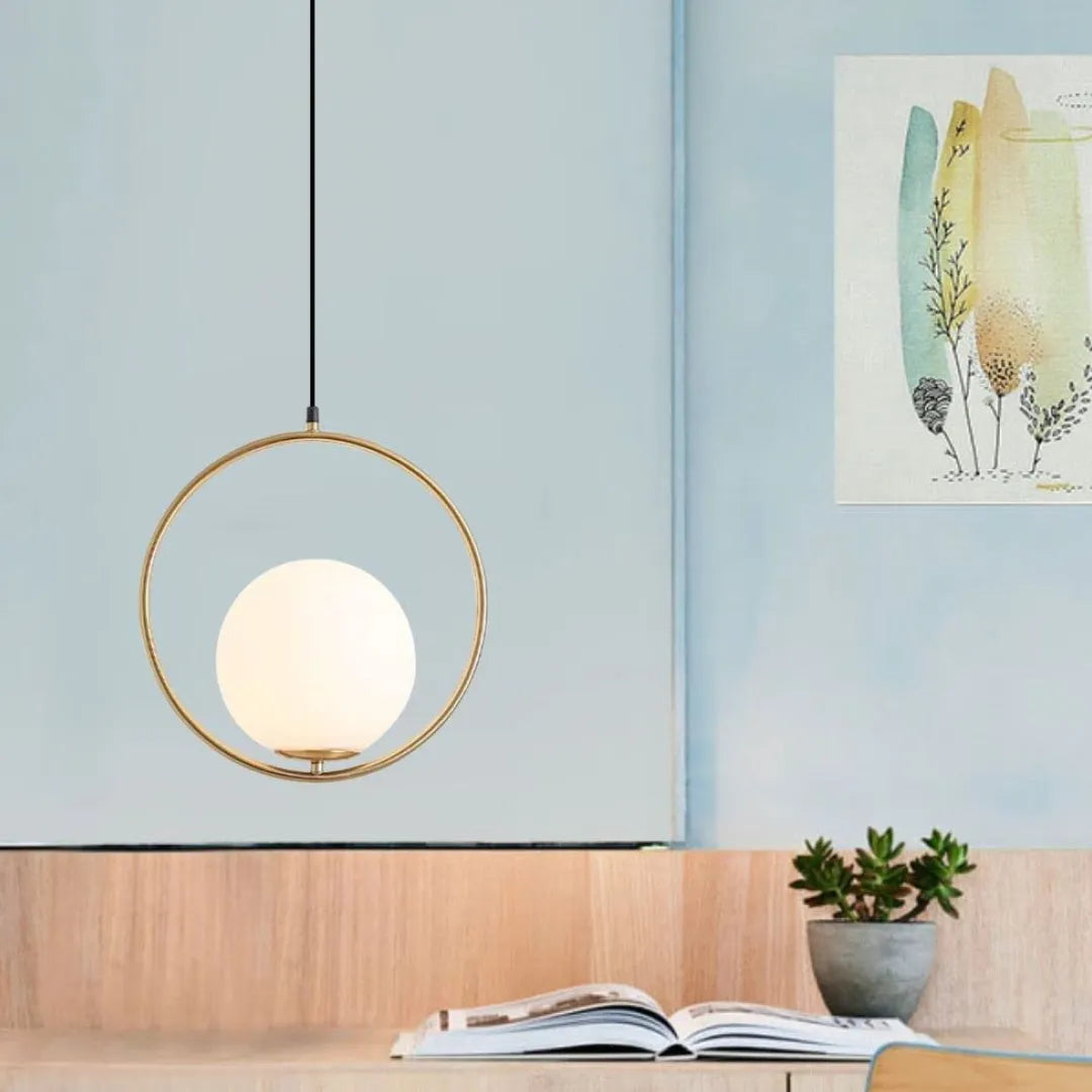 B&B Spherical Metal & Glass Hanging Light (Pack of 4)