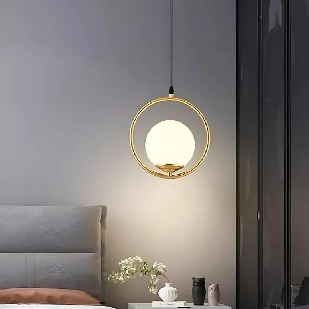 B&B Spherical Metal & Glass Hanging Light (Pack of 4)