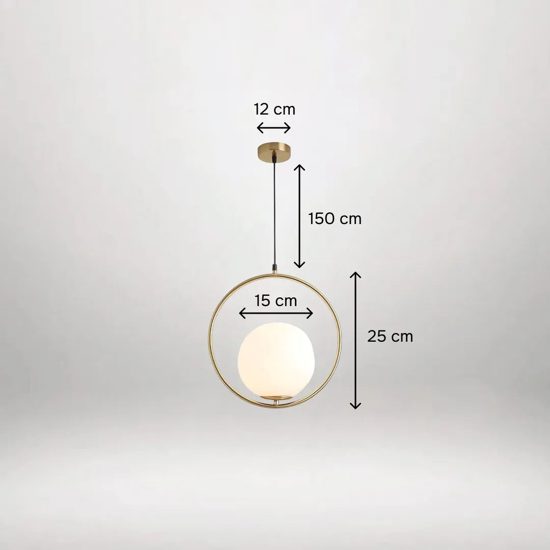 B&B Spherical Metal & Glass Hanging Light (Pack of 4)