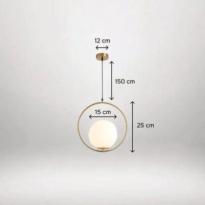 B&B Spherical Metal & Glass Hanging Light (Pack of 4)