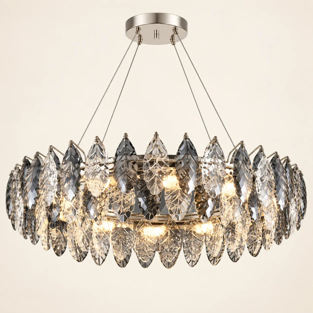 Bliss & Birch Oval Crystal Leaf Chandelier