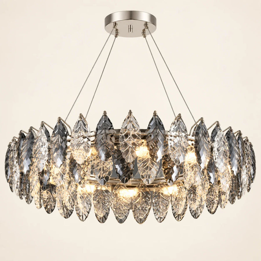Bliss & Birch Oval Crystal Leaf Chandelier