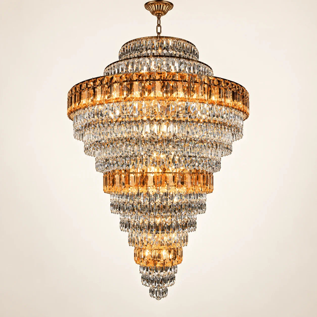 Bliss & Birch Tiered Amber Crystal Chandelier