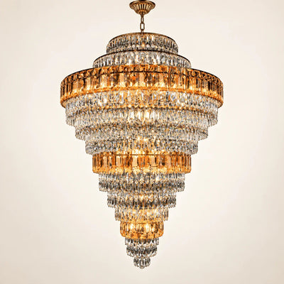 Bliss & Birch Tiered Amber Crystal Chandelier