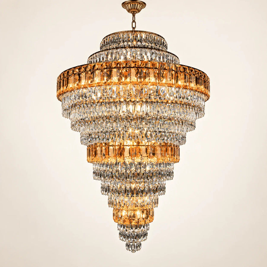 Bliss & Birch Tiered Amber Crystal Chandelier