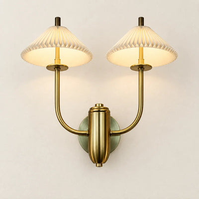 Bliss & Birch Twin Pleated Cone-Shade Wall Sconce