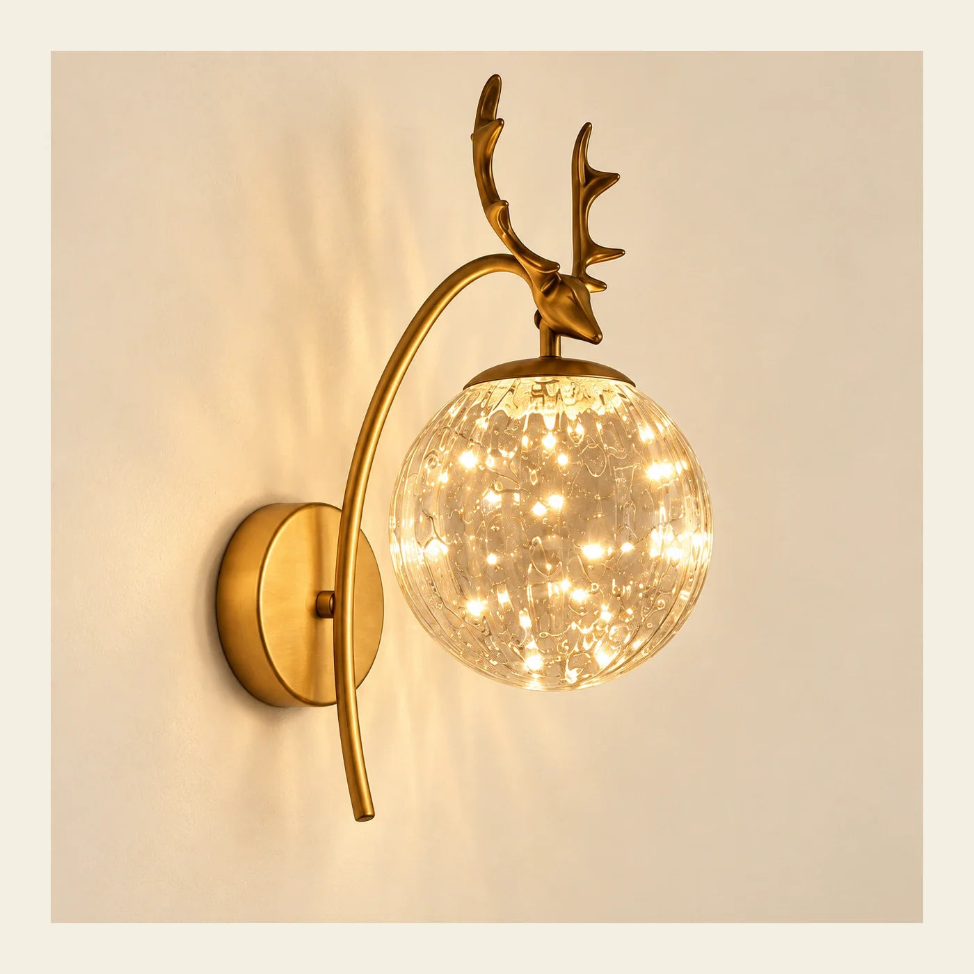Bliss & Birch Antler and Bubble Globe Wall Sconce