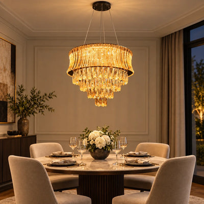 Bliss & Birch Amber Tiered Fringe Chandelier