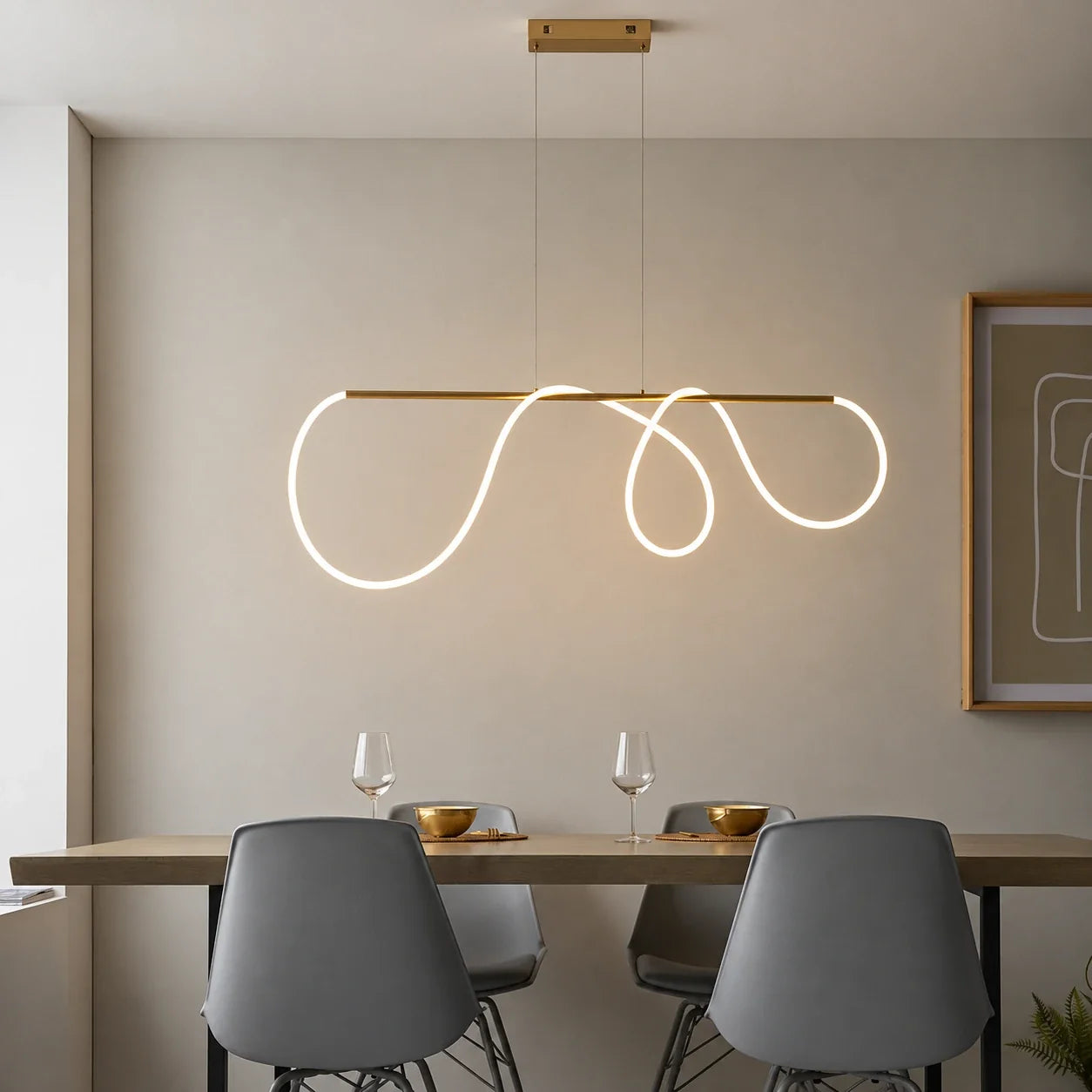 Bliss & Birch Looped Ribbon Linear Pendant
