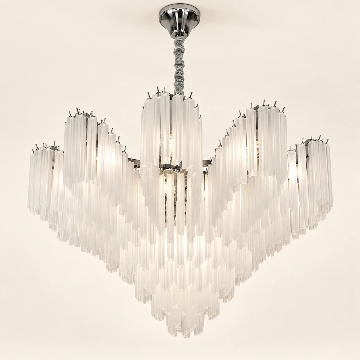 Bliss & Birch Frosted Glass Tiered Chandelier