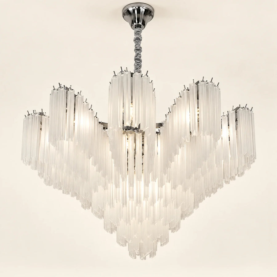 Bliss & Birch Frosted Glass Tiered Chandelier