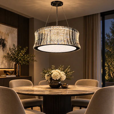 Bliss & Birch Smoked Faceted Drum Chandelier