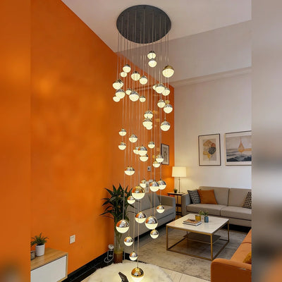 Bliss & Birch Cascading Globe Double-Height Chandelier