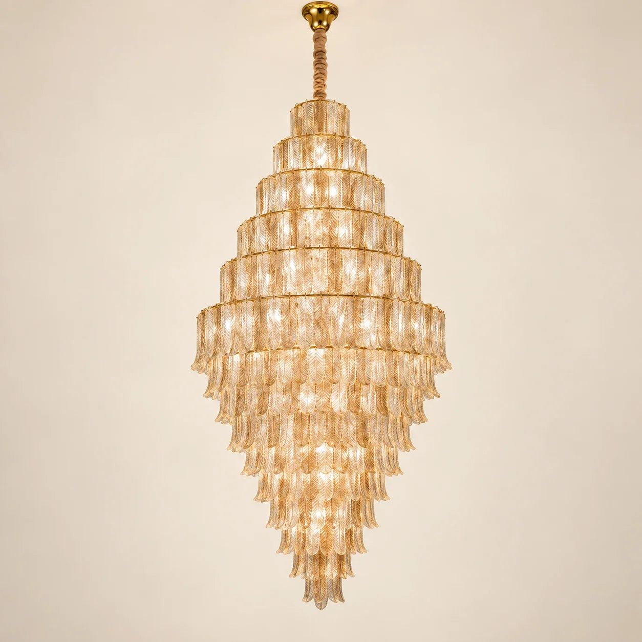 Bliss & Birch Tiered Ribbed Glass Cascade Chandelier