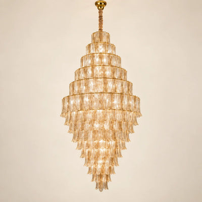 Bliss & Birch Tiered Ribbed Glass Cascade Chandelier
