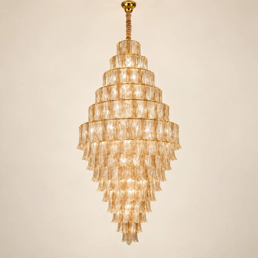 Bliss & Birch Tiered Ribbed Glass Cascade Chandelier