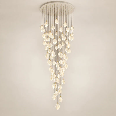Bliss & Birch Cascading White Petal Double-Height Chandelier