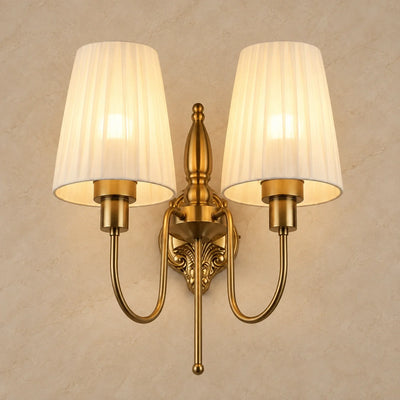 Bliss & Birch Classic Twin-Arm Pleated Shade Wall Sconce