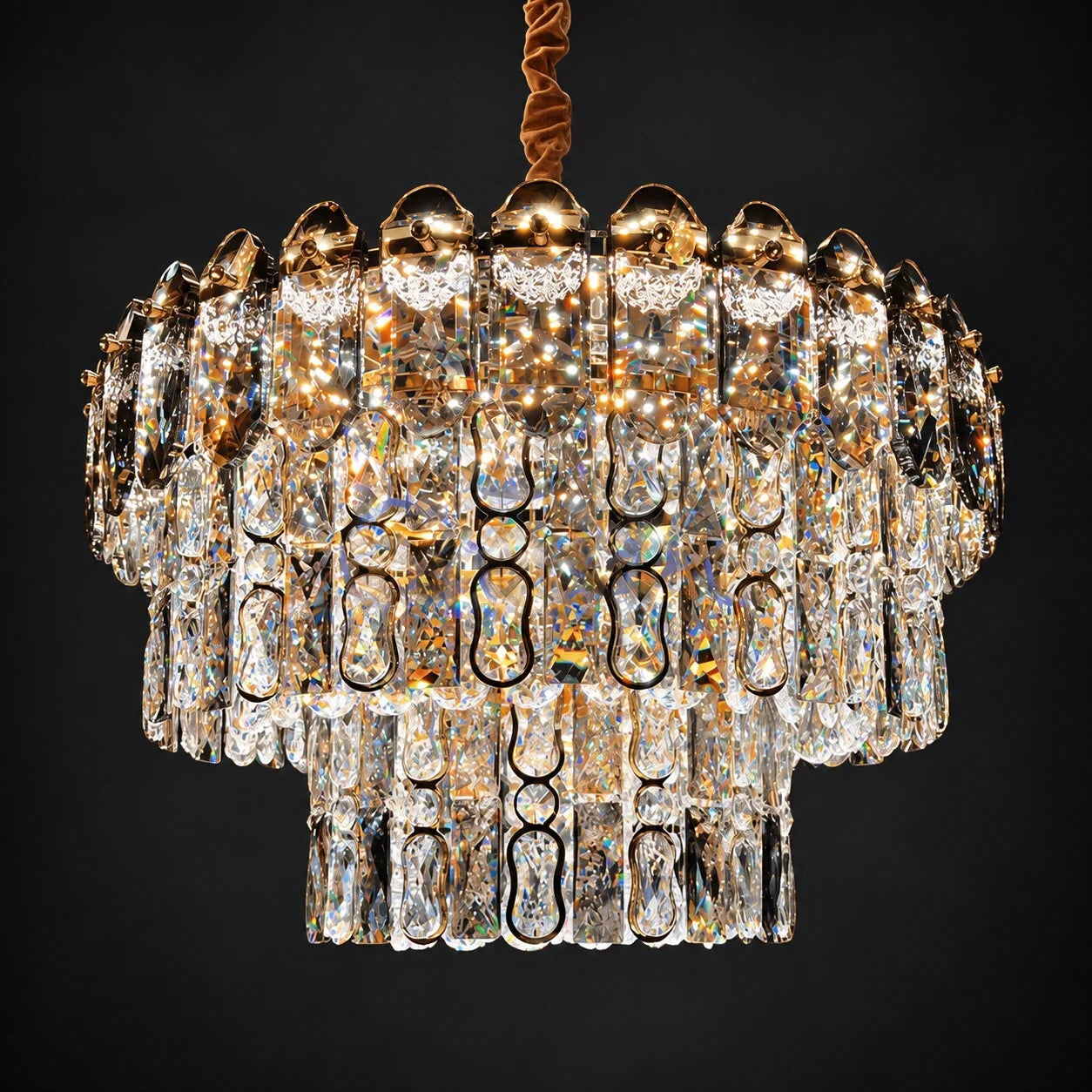 Bliss & Birch Two-Tier Crystal Drop Chandelier