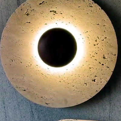 Bliss & Birch Travertine Orbis Plain Wall Lamp