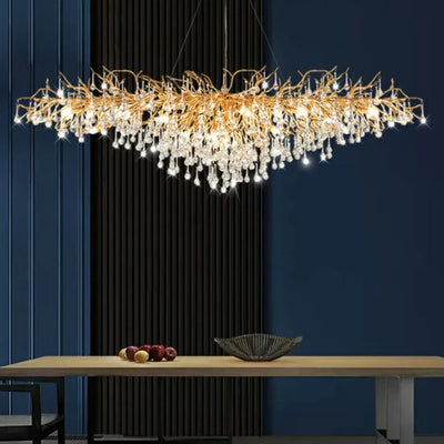 Golden Tree Branch Crystal Chandelier – 120 cm