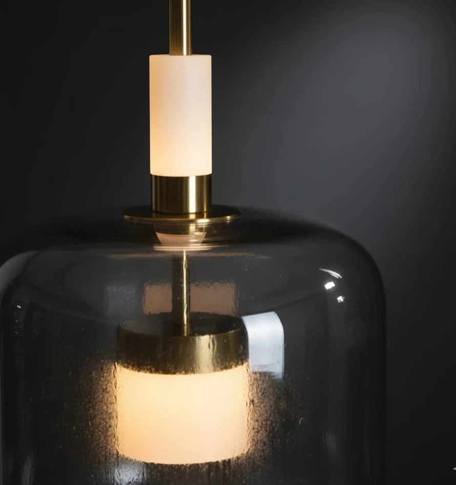 Modern Smoked Glass Dome Pendant