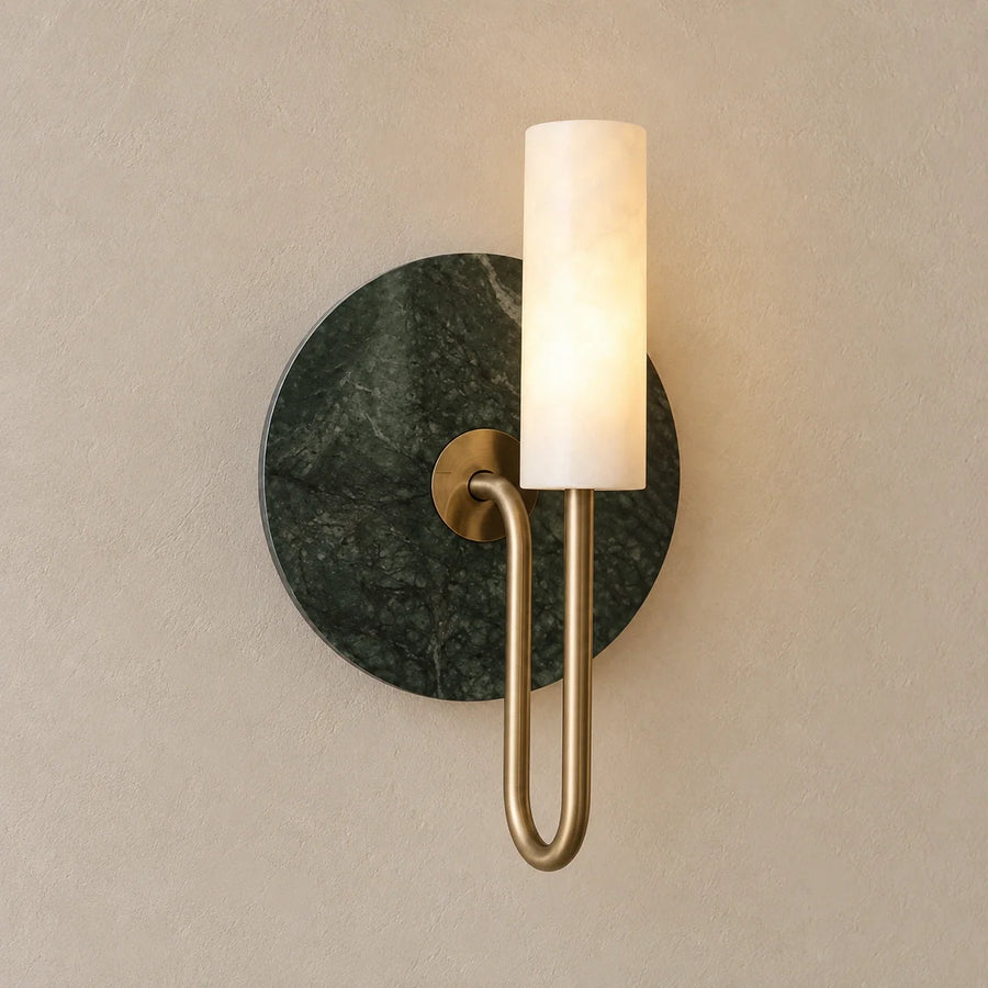 Bliss & Birch Vesta Green Marble Wall Lamp