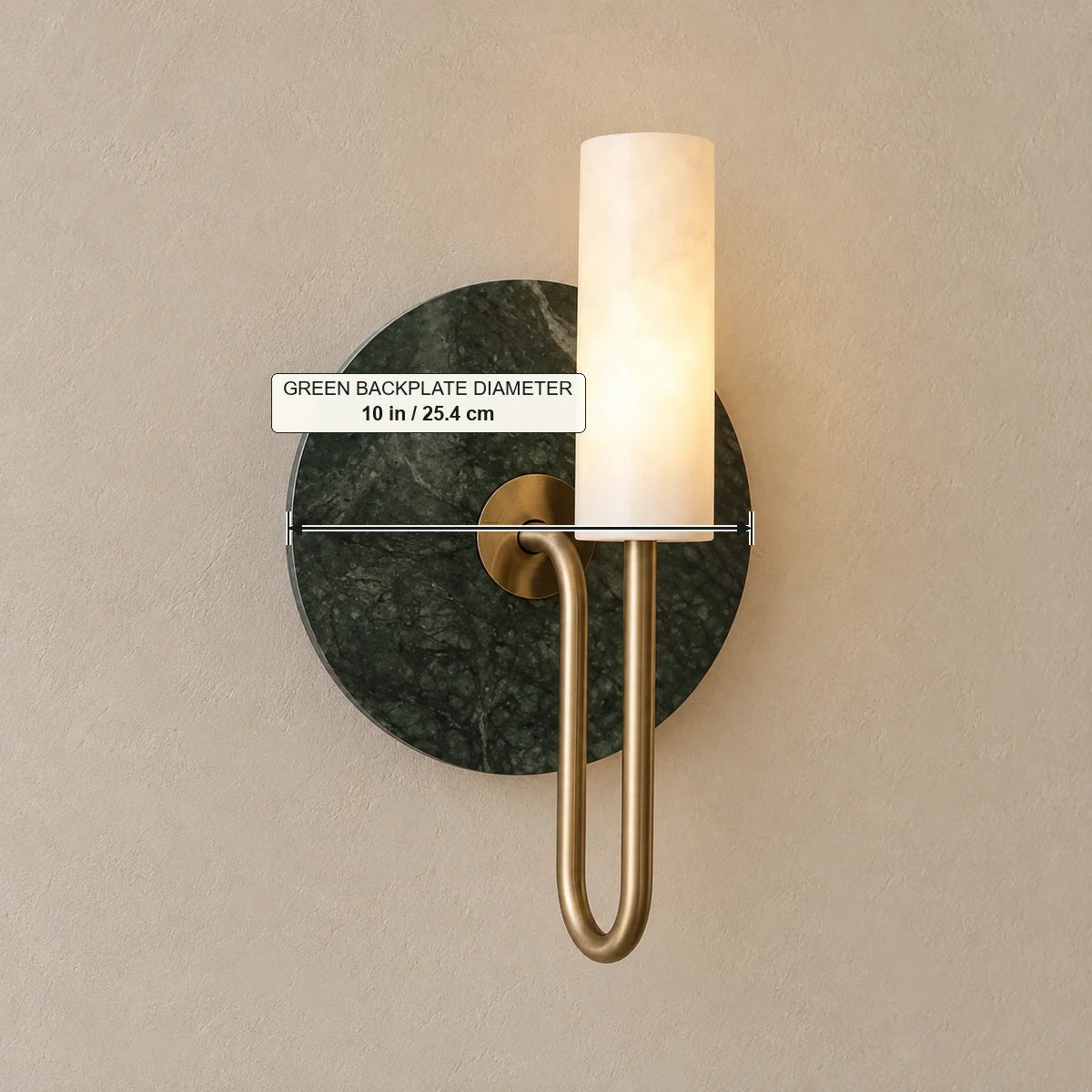 Bliss & Birch Vesta Green Marble Wall Lamp