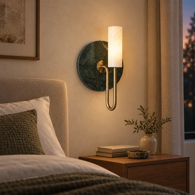 Bliss & Birch Vesta Green Marble Wall Lamp